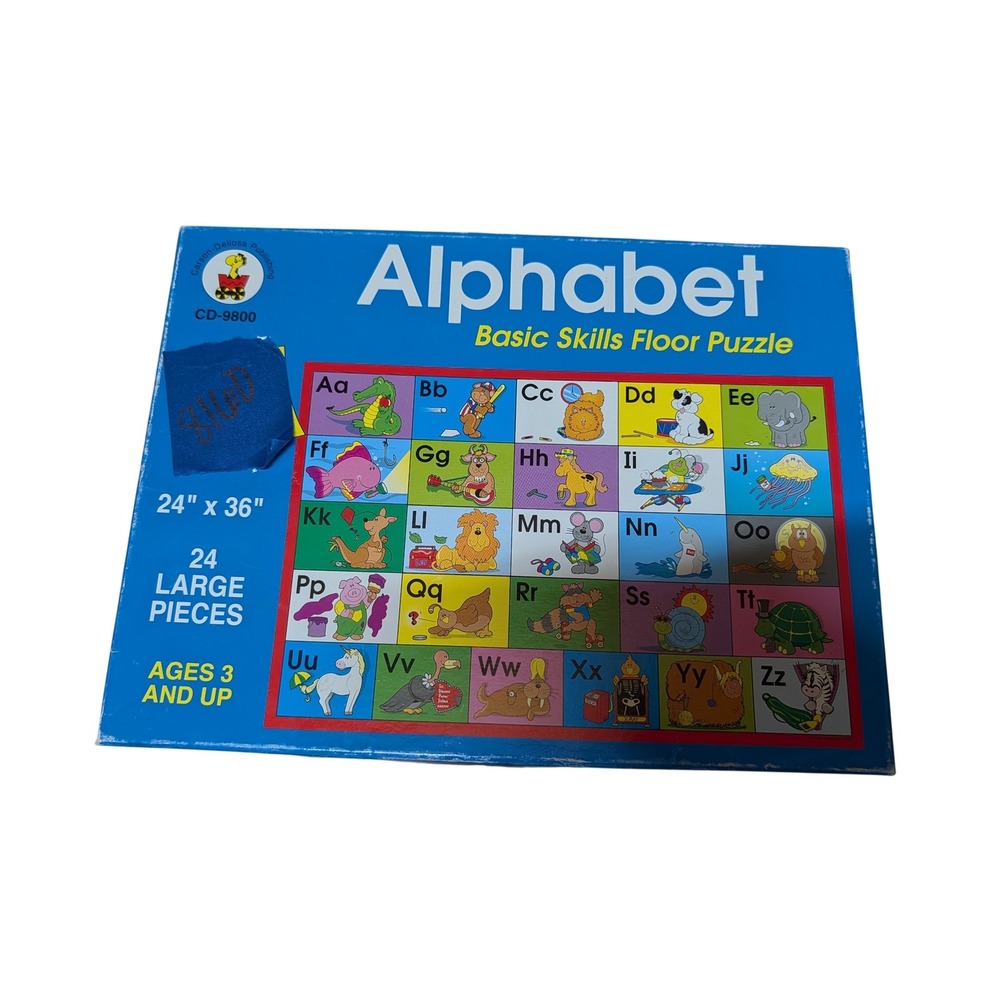 Carson-Dellosa Alphabet Floor Puzzle Kids 24x36 Blue Good 24 Large Piece CD-9800